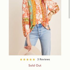 Vineet Bahl Edith Peasant blouse NWT Anthroplogie